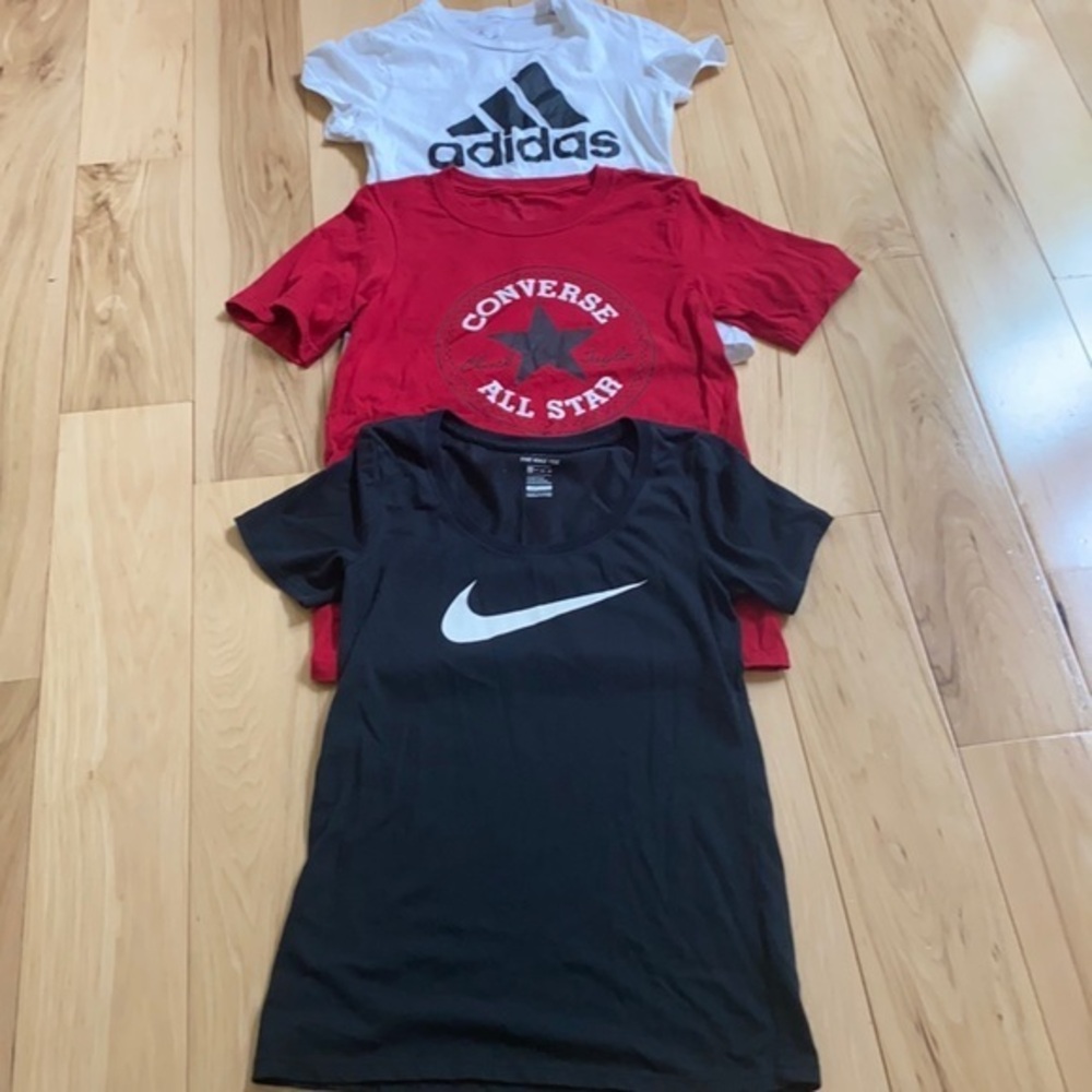 Nike Converse Adidas tee bundle - GUC